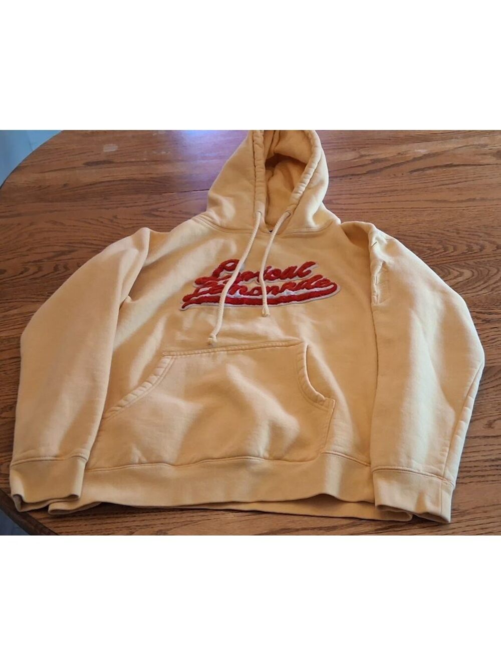 Lyrical Lemonade Yellow Hoodie with Red Embroidered Logo M
